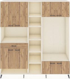 Resim Hyperion Dolap 12 Raflı Tek Çekmeceli 8 Kapaklı 220x44x243 Aytaşı-çam/çam Atlas Çam/atlas Çam 