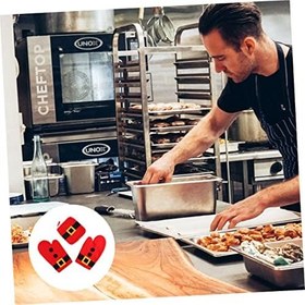 Resim Anneome 1set Isıya Dayanıklı Fırın Eldiveni Seti Mikrodalga Kullanımı Için Kalın Kırmızı Eldivenler Mükemmel Ve Konfor Sağlayan Mutfak Gereçleri 