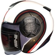 Resim Motoanl Motosiklet Cırcle Yarım Double Güneş Vizörlü Abs Material Kapalı Kask Kırmızı 