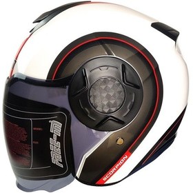 Resim Motoanl Motosiklet Cırcle Yarım Double Güneş Vizörlü Abs Material Kapalı Kask Kırmızı 
