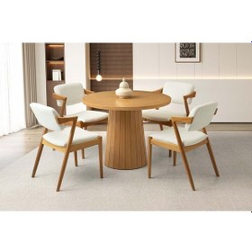 Resim Mobilgen Naturel 4 Adet Rody Sandalye Orkide Masa Takımı 