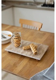 Resim Akayev Traverten 30x15 Cm Ahşap Boncuk Ayaklı Sunumluk Çok Renkli 