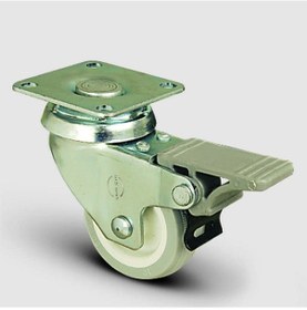 Resim Ep01Zkc75F Döner Tablalı Frenli Pvc Tekerlek Çap:75 Hafif 