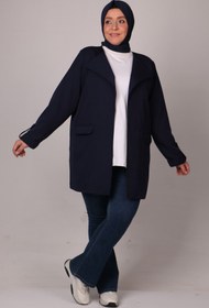 Resim Eslina 23065 Büyük Beden En Boy Blazer Ceket-lacivert 