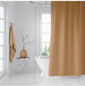 Resim Banyo Perdesi Bej 1x180x200, Perde Borusu Askı Aparatı Köşe Boru Beyaz Hediyeli, Duş Perdesi Seti Çok Renkli 