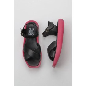 Resim Bueno Shoes Siyah Fuşya Deri Kadın Düz Sandalet 01WY1009 01WY1009 