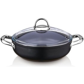 Resim Titanyum Basık Tencere 32 Cm 6.5 Litre Siyah 
