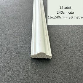 Resim Diecor Dekoratif Boyanabilir 15 Adet 2,5 cm Polistren Duvar Çıtası 