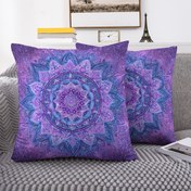 Resim Görünmez Fermuarlı, Makinede Yıkanabilir Avrupa Retro Çiçekli Mandal Baskılı Kısa Peluş Koltuk Yastık Kılıfları - 2'li Paket, Canlı Mor/Mavi/Pembe, Yastık Dolguları Dahil Değildir, Dekoratif Yastık Kılıfları | Şık Ev Dekoru Aksesuarları 