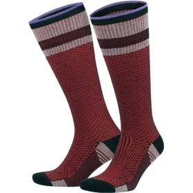 Resim Bambu Dikişsiz Diz Boyu 15-20 mm Hg Basınçlı Kompresyon Çorap 3596 - Siyah-Kırmızı / 43-46 
