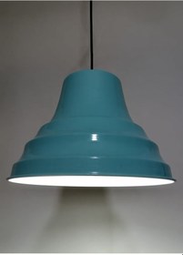 Resim Riolight Retro Turkuaz Içi Beyaz Tekli Metal Sarkıt Çap: 27Cm 