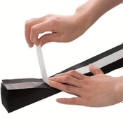 Resim Araçsız Kullanılan Kıvrımlı Kumaş Jaluziler, Geçici Pencere Jaluzileri, Matkap Gerektirmeyen Kendinden Yapışkanlı Jaluziler, Evde Kesilip Kolayca Takılabilen, Kablosuz, 2 Renk ve 4 Boy Seçeneği Mevcut 
