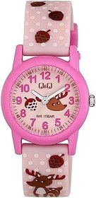 Resim Q&Q V22A-015VY PEMBE SİLİKON KORDON RAKAMLI ÇOCUK KOL SAATİ 