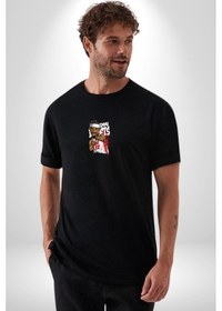 Resim Jimmy Butler Basketbol Siyah Oversize Unisex Ön Orta Minimal Baskılı Tişört Siyah 