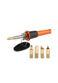 Resim Symbee Turuncu 110v Ahşap Oyma Isı Kalemi Seti - 7 Fonsiyonlu Tahta, Deri, Kağıt Kiremitleme Ve Kaynaklama Aleti 