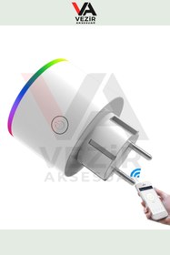 Resim Vezir Aksesuar Fulltech Akıllı Priz – RGB Işıklı, Wi-Fi Kontrollü, 3680W, TUYA App Destekli Uzaktan Kontrol 