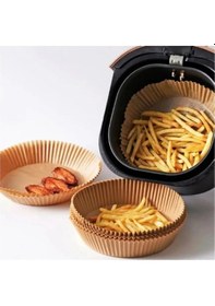 Resim Air Fryer Pişirme Kağıdı 50 Adet Hava Fritözü Yuvarlak Model Pişi 