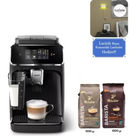 Resim Philips 2300 Serisi Lattego Tam Otomatik Espresso Makinesi ''Aquaclean Filtre, Özel Süt Köpürtücü, Sezgisel Dokunmatik Ekran ve Özel Krom Kaplama + Özel Lambader 