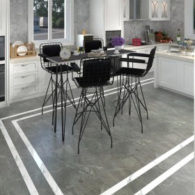 Resim Kenz Life Knsz Masa Sandalye Takımı HEM105ZENGIN Grisyh 140*040 4 Sandalye Syhsyh Kolçaklı Sırt Minderli 