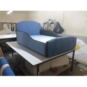 Resim Puf Bebe Montessori 120 x 200 cm Mavi Çocuk Yatağı Yatak Dahildir 