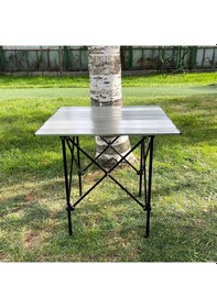 Resim Katlanabilir Alüminyum Kamp Ve Piknik Masası - Akordion - Silver - 54024 Gri 
