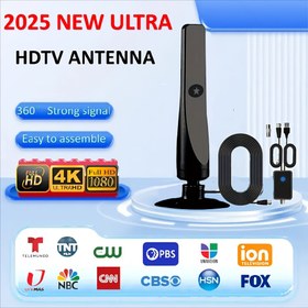 Resim 2025 Ultra HD TV Anteni - 3m Uzunluk, 360° Sinyal Kapsamı, Kolay Montaj, 4K ve 1080P Desteği, Kablosuz Kullanım, USB Güç, İç/Dış Mekan Kullanımı, Akıllı TV'ler ve Tüm Eski Modeller İçin Mükemmel, Sinyal Amplifikatörü, Dış Mekan TV Anteni | Modern TV Anteni | Kompakt Tasarım 