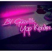 Resim Bi Güzellik Yap Kendine - Led Dekoratif Duvar Aydınlatması Neon Duvar Yazısı Sihirli Led Mesajlar 