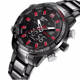 Resim Naviforce Dijital Analog Aydınlatma Kronometre Takvim Göstergeli Erkek Kol Saati 