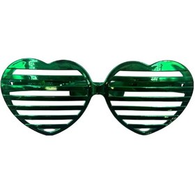 Resim Parti Gözlük Plastik Camsız Panjur Yıldız Şekilli Yeşil 14x6 Cm Tüm Yaşlar 