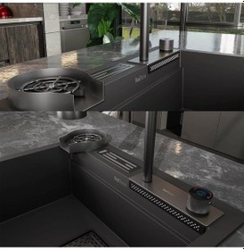 Resim Real Stone Angel Granit Akıllı Eviye Seti Siyah 60 x 49 CM Siyah 