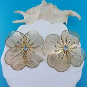 Resim 1 Çift Zarif Klasik Boş Metal Kadın Çiçek Küpeleri Basit Moda Trend Tasarımı 