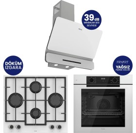 Resim Ferre New Fryart Chef Edition Beyaz 3'lü Ankastre Set QEP63CB-LN386-D081SA 