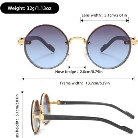 Resim ALİVİONS Metal Çerçeve Unisex Gözlük, Tam Çerçeve Yuvarlak Gözlük cam Rengi Şampanya 