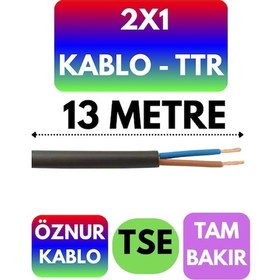 Resim Öznur 2x1 Ttr Kablo Siyah Metre Seçenekli - 13 Metre 