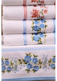 Resim Özdilek Azalea 6'lı Nakışlı Pamuklu Işlemelik Çeyizlik 50 90 El Yüz Havlusu M-3 Çok Renkli 