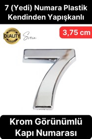 Resim Svein No 7 Kapı Numarası Kendinden Yapışkanlı Masa Dolap Plastik Ev Posta Kutusu Dış Mekan Daire 3,75 cm 