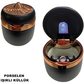 Resim Point Araç - Ev Işıklı Küllük Porselen İç Havza Gold 