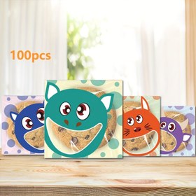 Resim 100 Adet Karikatür Canavar Kendinden Yapışkanlı Poşetler Kurabiyeler, Atıştırmalıklar & Hediyeler İçin - Eğlenceli Tasarımlı Dayanıklı Plastik Ambalaj 