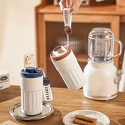 Resim 1 adet Dijital Ekranlı Paslanmaz Çelik İzoleli Kahve Bardağı, 450ml - Çok Fonksiyonlu Açık Hava Bardağı, Düğme Pil ile Tekrar Kullanılabilir Taşınabilir Su Şişesi, Babalar Günü, Anneler Günü ve Sevgililer Günü için İdeal Hediye, Çiftler için Hediye: Kamp, Yürüyüş ve Açık Hava Maceraları için Mükemmel, Kamp Aksesuarı 