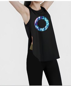 Resim Siyah Yırtmaçlı Blue Magic Circle Spor Kadın Atlet Siyah 