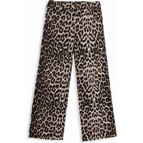 Resim Denokids Leopar Desenli Kız Çocuk Gabardin Pantolon Geniş Paça Casual 10 Yaş 