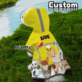 Resim Kişiselleştirilmiş İsimli Köpek Yağmurluğu - Kırmızı Detaylı Sarı Renk, Ayarlanabilir Sırt Çantası Askılı, Makinede Yıkanabilir Hızlı Kuruyan Küçük Köpekler İçin Evcil Hayvan Montu - Yavru Köpek Sahipleri İçin İdeal Hediye (Aşağıya İsim Ekleyin), Oyunsever Tasarım, Dayanıklı Petwear 