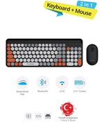 Resim Piranha 2381 Kablosuz Türkçe Q Klavye Ve Mouse Seti / Bluetooth & 2.4g / Windows - Macos/ios - Android 