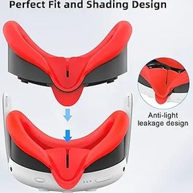 Resim Relohas Deluxe VR Accessories for Meta Quest 3, Safe 2 in 1 Silicone Case Set for Oculus Quest 3, Include Upgraded Lens Protector, Face Cover (RED) 