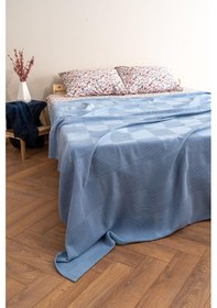 Resim Soley Serenity %100 Pamuk 220 X 240 Cm Battal Boy Pike Mavi 