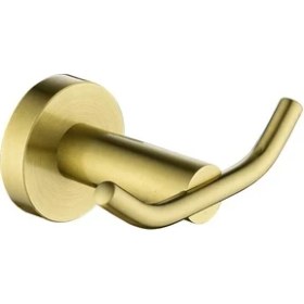 Resim Fırçalanmış Altın Antika Banyo Robe Kanca Duvara Monte Ceket Kanca Altın Fırçalanmış Giysi Kancalar Canlı Moderne Çift Kanca | Robe Hooks 