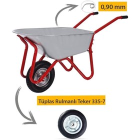Resim Kanat Plus Galvanizli Demonte El Arabası Tüplas Rulmanlı Teker 0.90 Mm Sac 