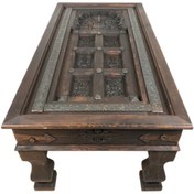 Resim Turkiano Merv Art Gallery Antik Tarz Metal Süslemeli Eskitme Orta Sehpa M379 