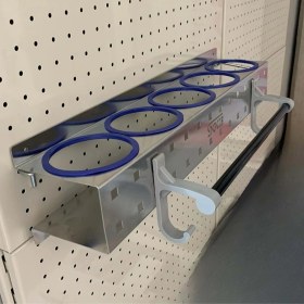 Resim Sgcb Çok Işlevli Pasta Cila Duvar Standı Paslanmaz Çelik (5 Gözlü Borulu Kancalı) –bez Şişe Tutucu 