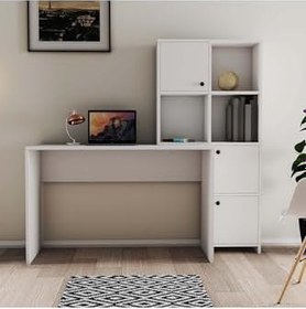 Resim Mezza 1991 Sılence Kitaplık - Çalışma Masası Takımı Beyaz 